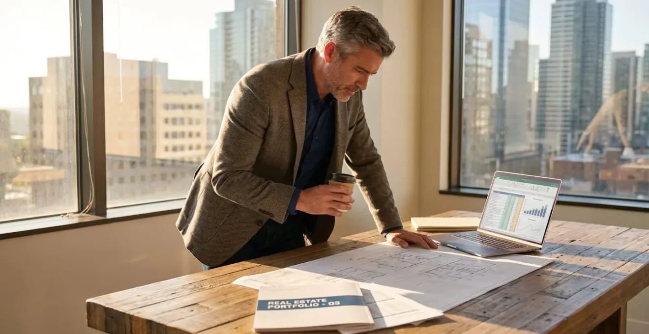 Investisseur consultant des documents financiers pour évaluer la rentabilité de son bien en location meublée